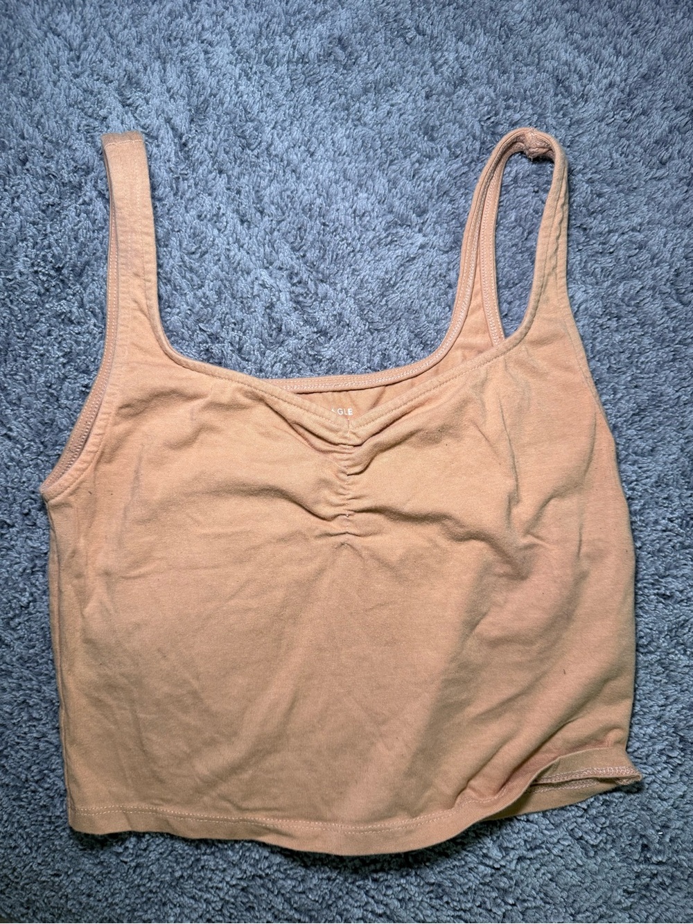 American Eagle Outfitters Peach Ruched Front Tank Top